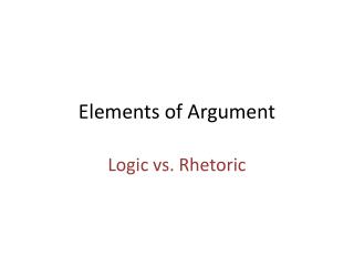 Elements of Argument