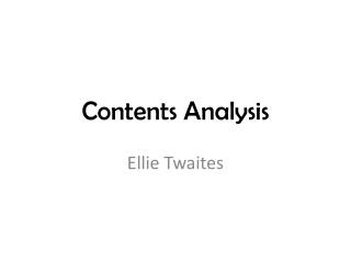 Contents Analysis