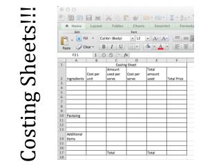 Costing Sheets!!!