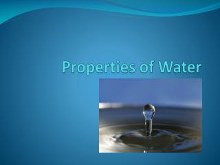 Properties of Water