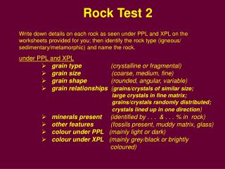Rock Test 2