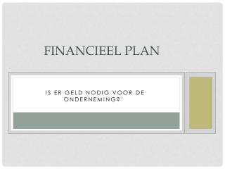 Financieel plan