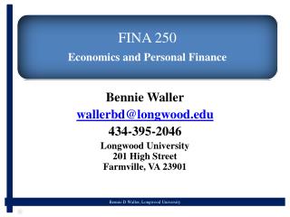 Bennie Waller wallerbd@longwood 434-395-2046