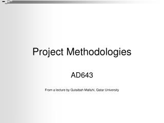 Project Methodologies