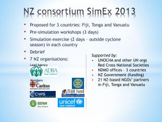 NZ consortium SimEx 2013