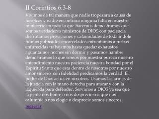 II Corintios 6:3-8