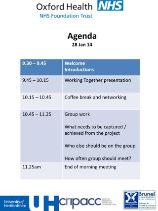 Agenda 28 Jan 14