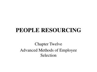 PEOPLE RESOURCING