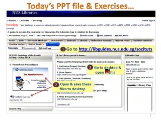 Today’s PPT file &amp; Exercises…