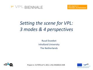 Setting the scene for VPL: 3 modes &amp; 4 perspectives