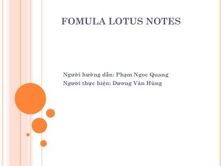 FOMULA LOTUS NOTES