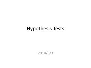 Hypothesis Tests