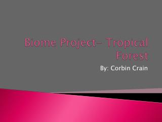 Biome Project- Tropical Forest