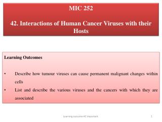 MIC 252 42. Interactions of Human Cancer Viruses with their Hosts