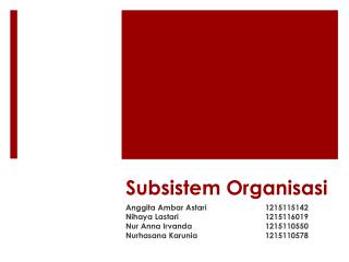 Subsistem Organisasi