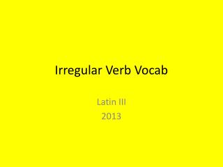 Irregular Verb Vocab