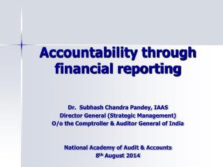 Accountability through financial reporting