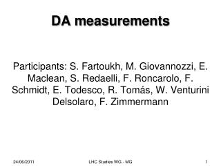 DA measurements
