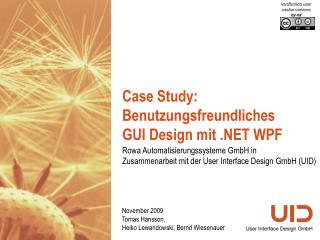 Case Study: Benutzungsfreundliches GUI Design mit .NET WPF