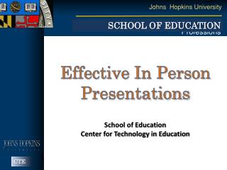 Effective In Person Presentations