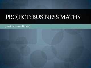 Project: business Maths