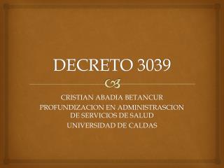 DECRETO 3039