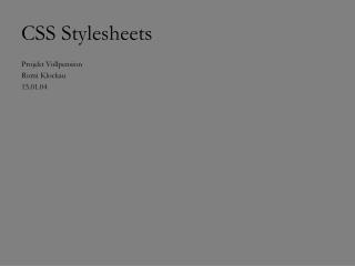 CSS Stylesheets