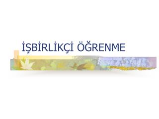 İŞBİRLİKÇİ ÖĞRENME