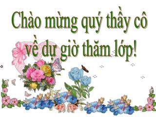 Chào mừng quý thầy cô về dự giờ thăm lớp!