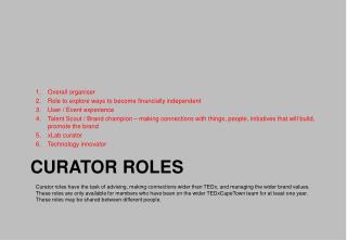 CURATOR ROLES