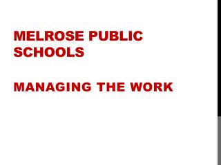 MELROSE PUBLIC SCHOOLS