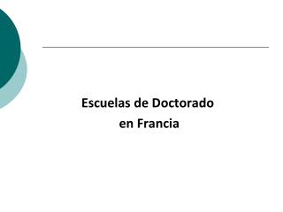 Escuelas de Doctorado en Francia