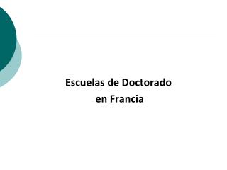 Escuelas de Doctorado en Francia