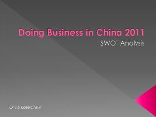 Doing Business in China 2011