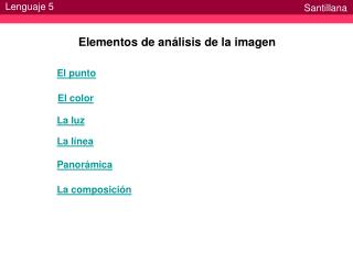 Elementos de análisis de la imagen