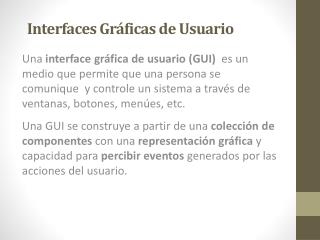 Interfaces Gráficas de Usuario