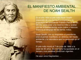 EL MANIFIESTO AMBIENTAL   DE NOAH SEALTH