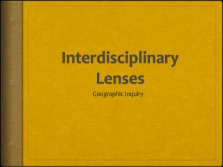 Interdisciplinary Lenses