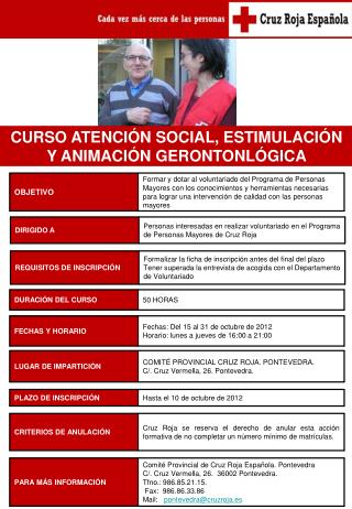 CURSO ATENCIÓN SOCIAL, ESTIMULACIÓN Y ANIMACIÓN GERONTONLÓGICA