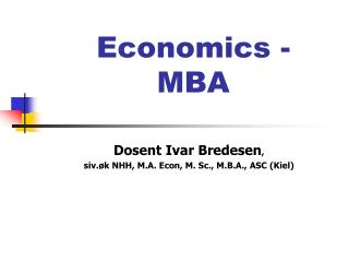 Economics - MBA
