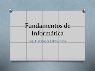 Fundamentos de Informática