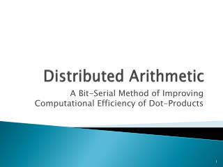 Distributed Arithmetic