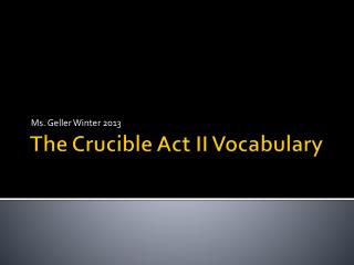 The Crucible Act II Vocabulary