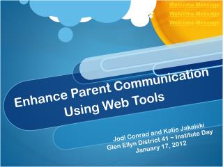 Enhance Parent Communication Using Web Tools