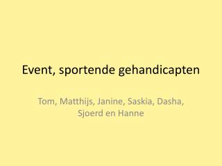 Event, sportende gehandicapten