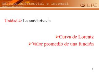 Unidad 4: La antiderivada