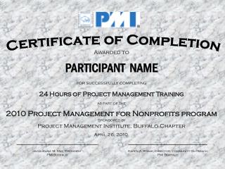 Certificate of Completion