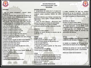 SECCIÓN PREESCOLAR CICLO ESCOLAR 2014 – 2015 MATERNAL