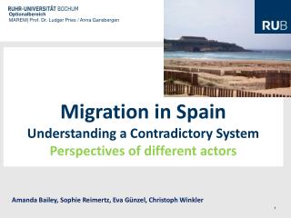 Migration in Spain Understanding a Contradictory System Perspectives of different actors