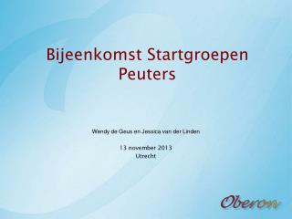 Bijeenkomst Startgroepen Peuters